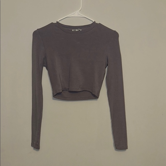 Zara Long Sleeve Crop Top - Picture 1 of 2